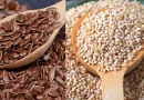 flax seeds and sesame seeds