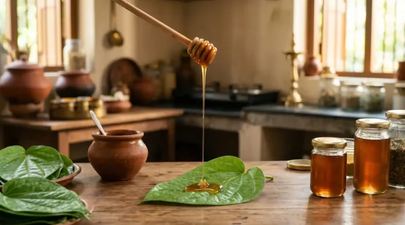 Betel leaf and honey