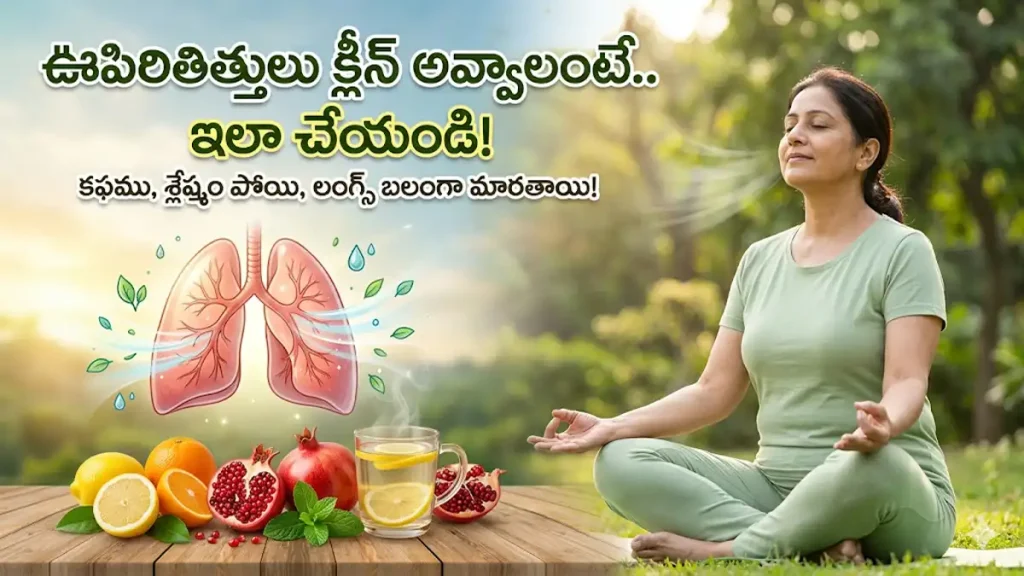 How to clean lungs and remove mucus naturally in Telugu