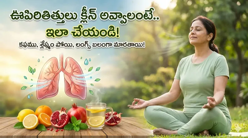 How to clean lungs and remove mucus naturally in Telugu