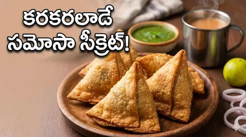 Crispy Onion Samosa Recipe in Telugu
