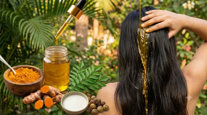Hair care turmeric pack