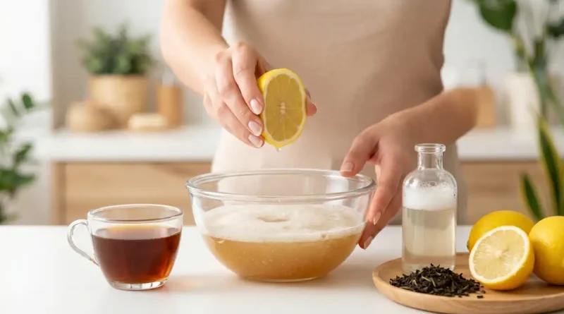 shampoo and lemon hair tips